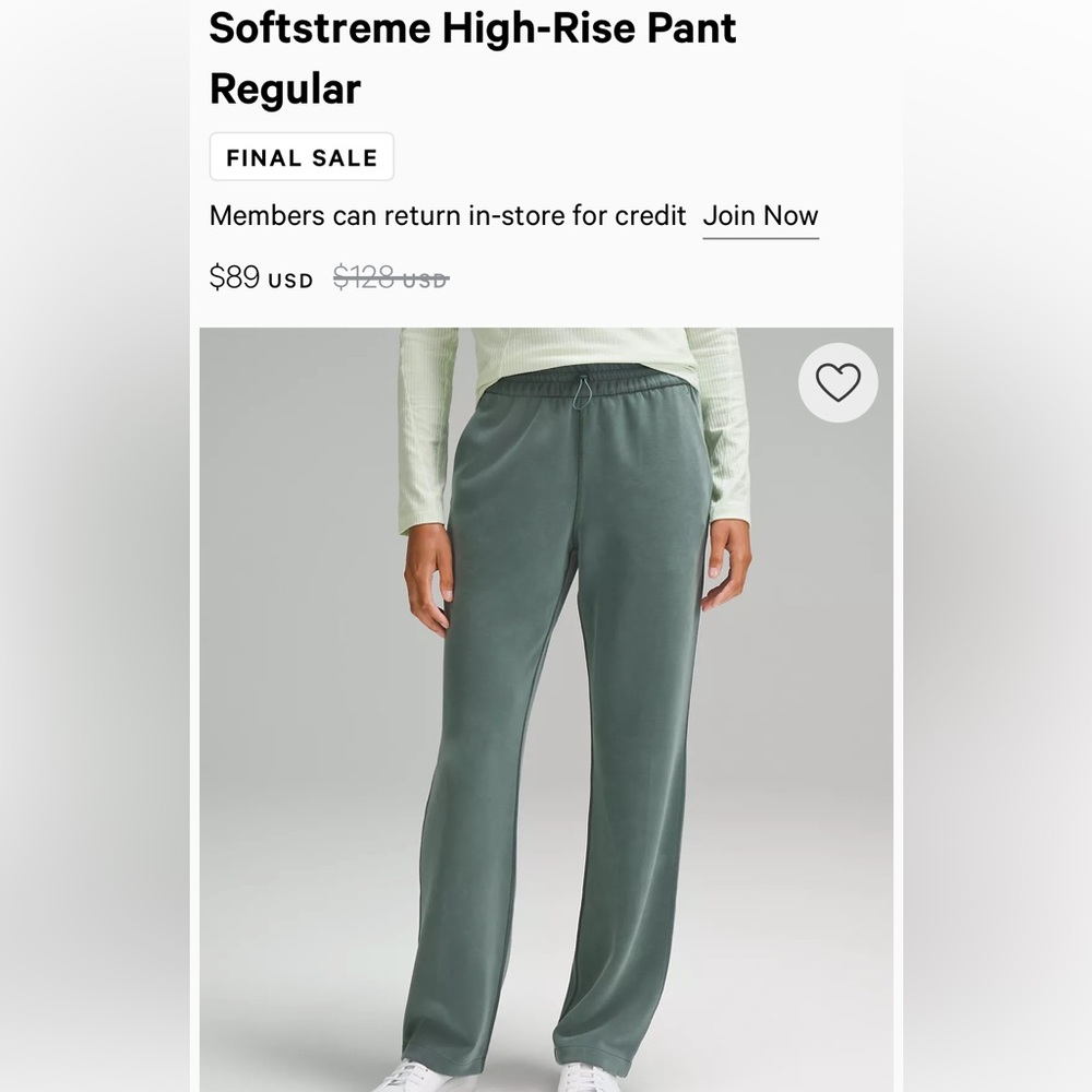 lululemon softstreme pants sz 4